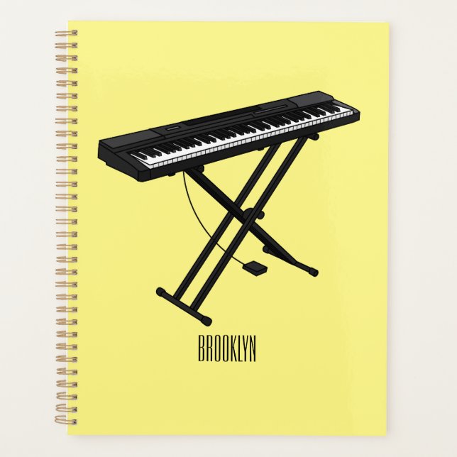 Agenda Ilustracion de piano personalizado de teclado (Anverso)