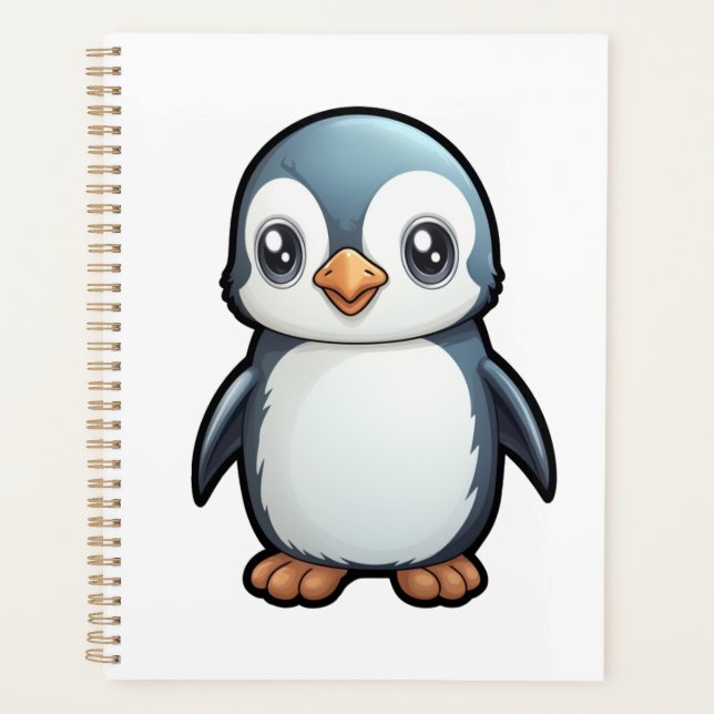 Agenda ilustracion de pingüino personalizado (Anverso)