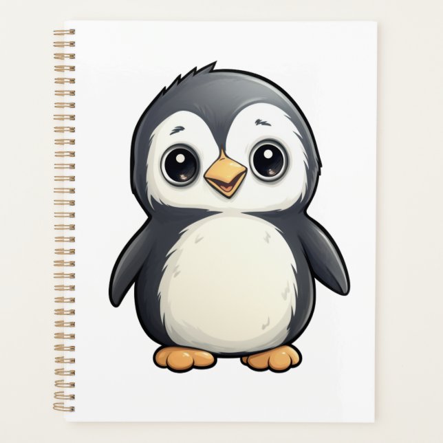 Agenda ilustracion de pingüino personalizado (Anverso)