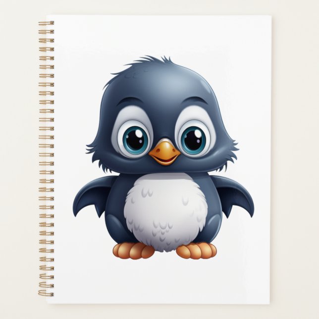 Agenda ilustracion de pingüino personalizado (Anverso)