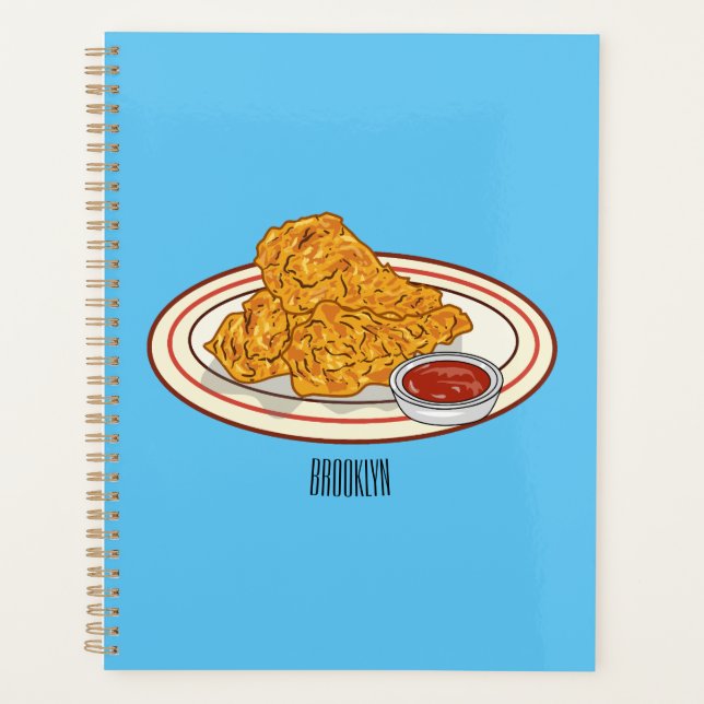 Agenda Ilustracion de pollo frito personalizado (Anverso)