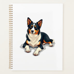 Agenda Ilustración de retrato de perro Border Collie tric