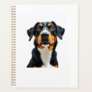 Agenda Ilustración de retrato de perro colorido vintage r