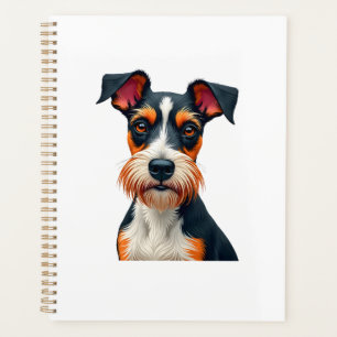 Agenda Ilustración de retrato de perro colorido vintage r