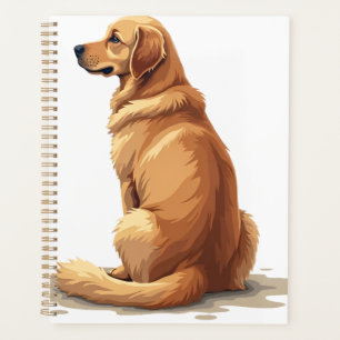 Agenda Ilustración de Retrovisor de Retriever Dorado para