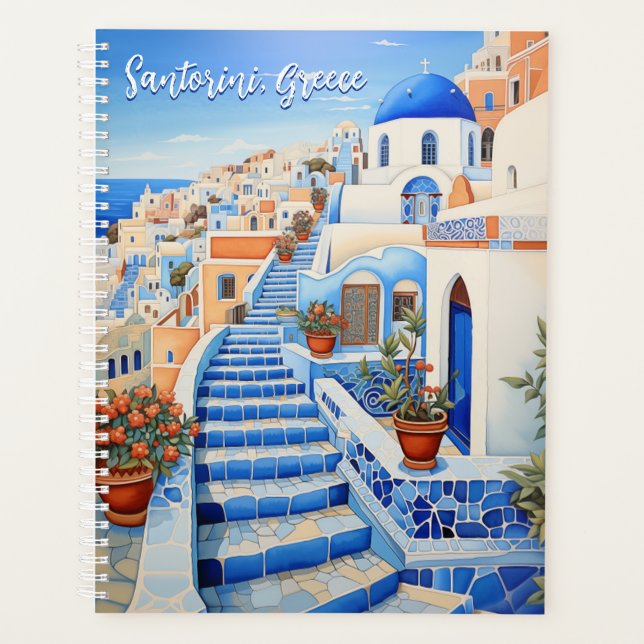 Agenda Ilustracion de Santorini | Arte de viajes (Anverso)