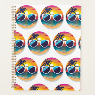 Agenda Ilustracion de Sunset Beach con gafas de sol