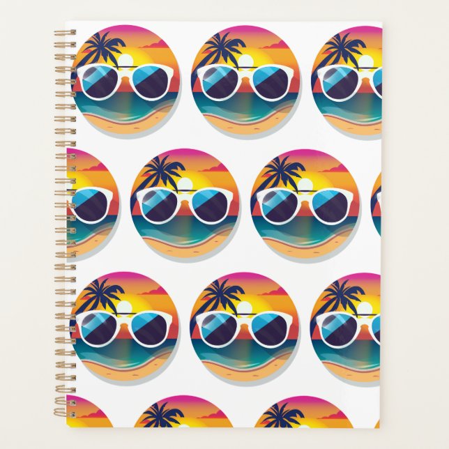 Agenda Ilustracion de Sunset Beach con gafas de sol (Anverso)