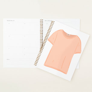 Agenda Ilustracion de Tee de Peach minimalista
