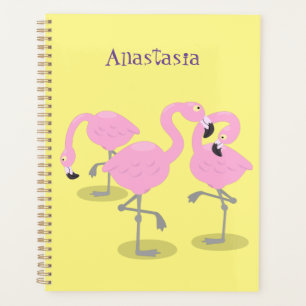 Agenda Ilustracion de trío de flamingo rosado