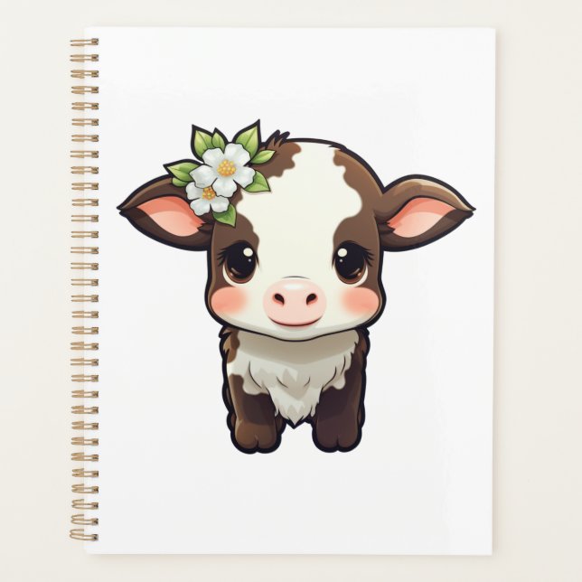 Agenda ilustracion de vaca personalizado (Anverso)