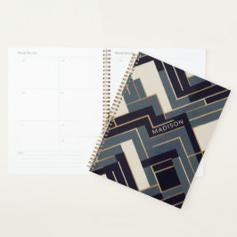 Agenda Ilustracion dorado geométrico