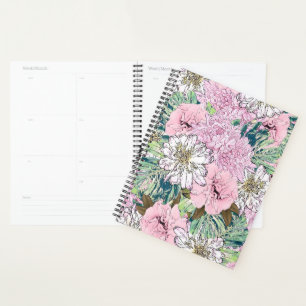 Agenda Ilustracion floral rosa y blanca de Rubor