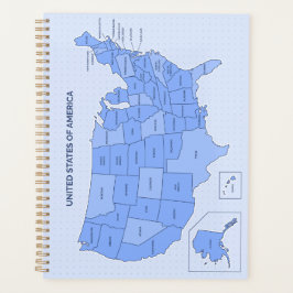 Agenda Ilustración Mínima del Mapa de Estados Unidos en A