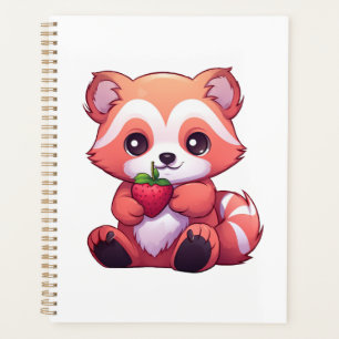 Agenda ilustracion panda rojo personalizado