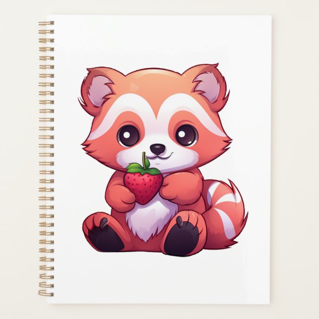 Agenda ilustracion panda rojo personalizado (Anverso)