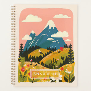 Agenda Ilustración Pequeña de Nombre de Monograma Boho Mo