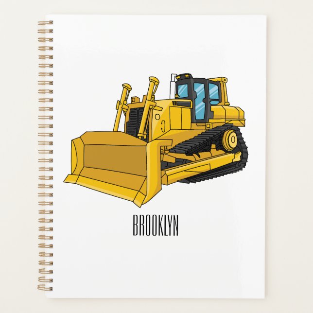 Agenda Ilustracion personalizado Bulldozer (Anverso)