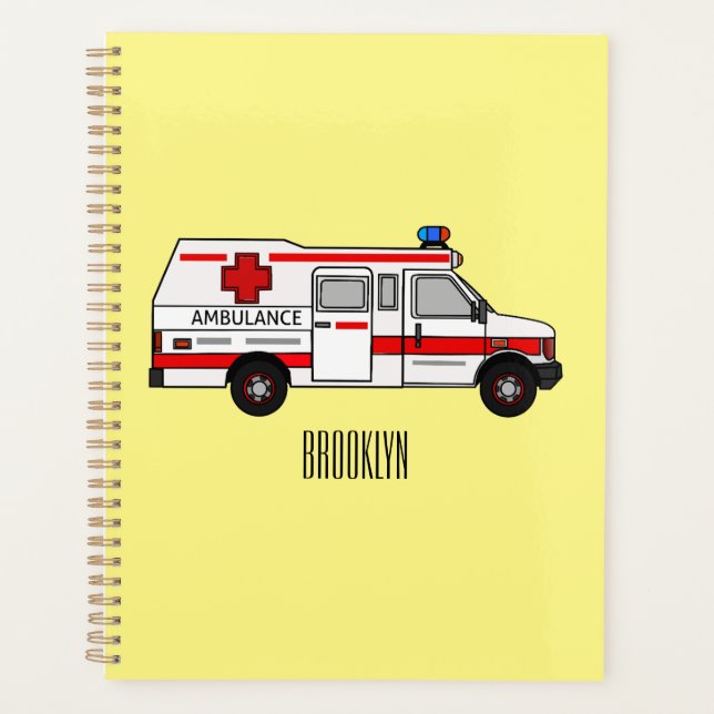 Agenda Ilustracion personalizado de ambulancia (Anverso)