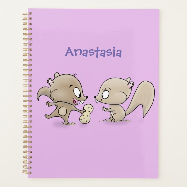 Agenda Ilustracion personalizado de ardillas graciosas (Anverso)