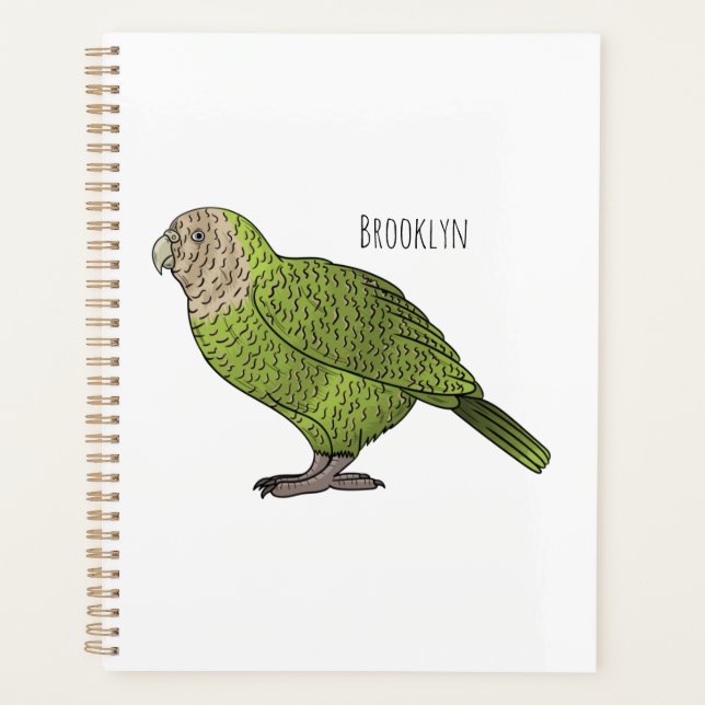 Agenda Ilustracion personalizado de aves Kakapo (Anverso)