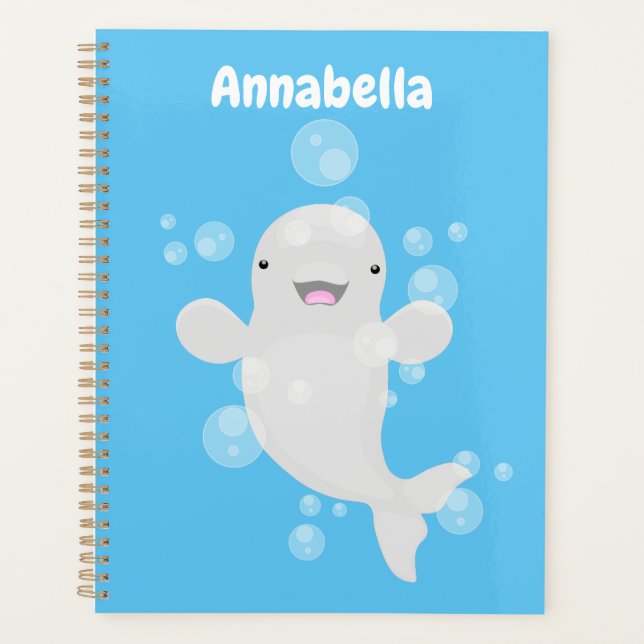 Agenda Ilustracion personalizado de ballenas de la beluga (Anverso)