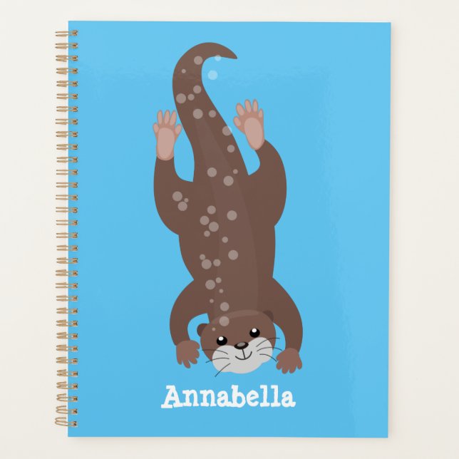 Agenda Ilustracion personalizado de buceo con nutria (Anverso)