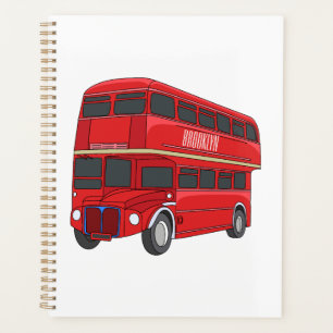 Agenda Ilustracion personalizado de bus de dos pisos