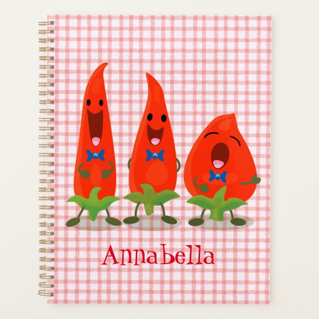 Agenda Ilustracion personalizado de chiles cantantes (Anverso)