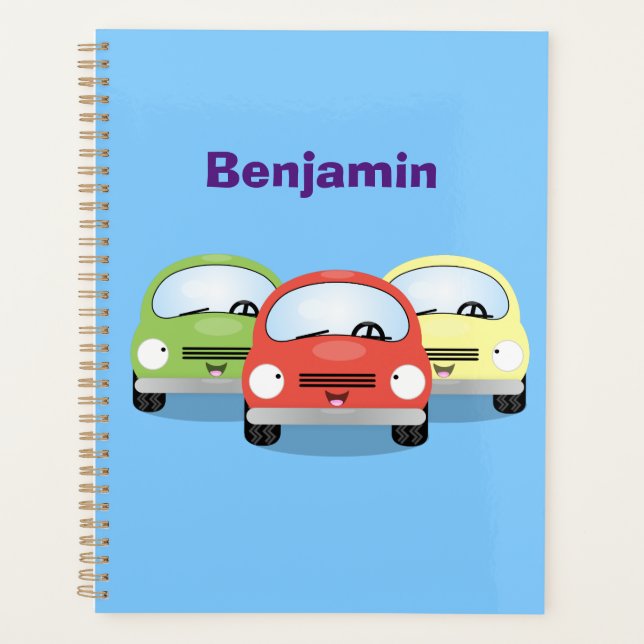 Agenda Ilustracion personalizado de coches Cute kawaii (Anverso)