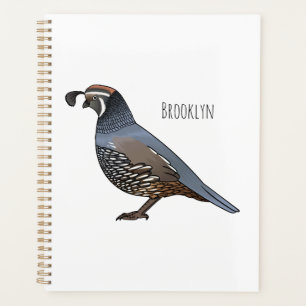 Agenda Ilustracion personalizado de codorniz de Californi