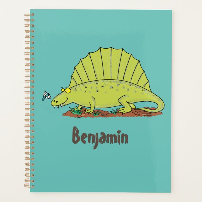 Agenda Ilustracion personalizado de dimetrodon verde lind (Anverso)
