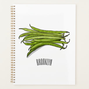 Agenda Ilustracion personalizado de frijol verde