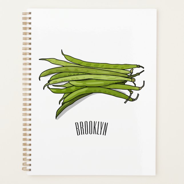 Agenda Ilustracion personalizado de frijol verde (Anverso)