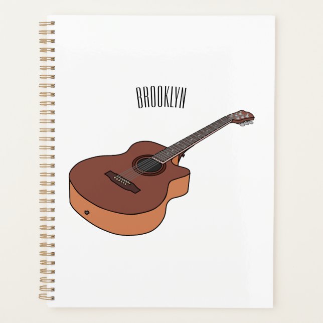 Agenda Ilustracion personalizado de guitarra acústica (Anverso)