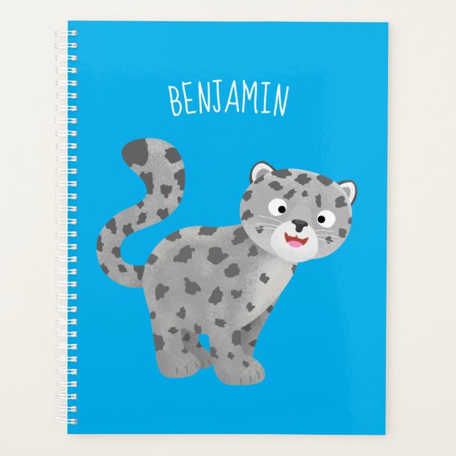 Agenda Ilustracion personalizado de leopardo de las nieve (Anverso)