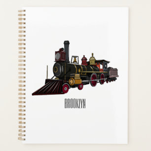 Agenda Ilustracion personalizado de locomotora de vapor