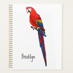 Agenda Ilustracion personalizado de loro de macao escarla