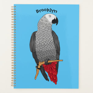 Agenda Ilustracion personalizado de loro gris africano