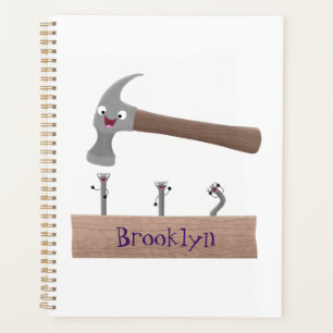 Agenda Ilustracion personalizado de martillo y clavos lin