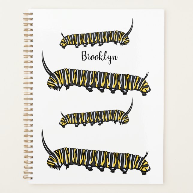 Agenda Ilustracion personalizado de oruga monarca (Anverso)