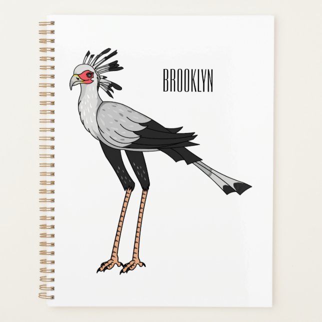 Agenda Ilustracion personalizado de pájaro de Secretario (Anverso)
