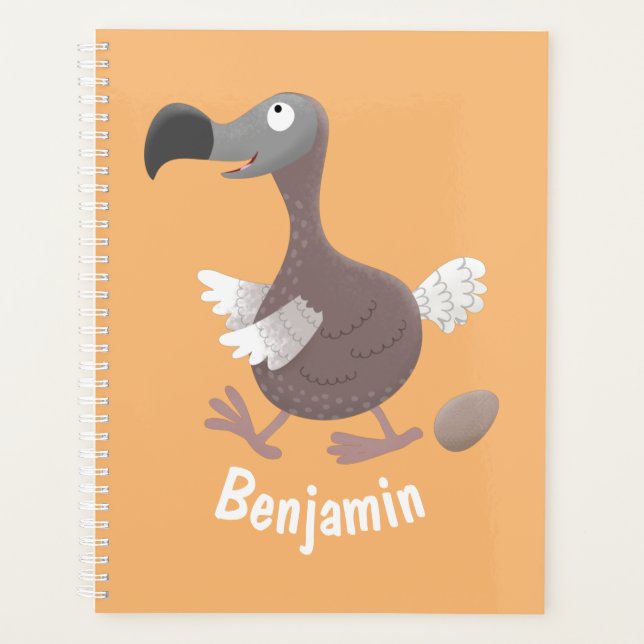 Agenda Ilustracion personalizado de pájaro dodo gracioso (Anverso)