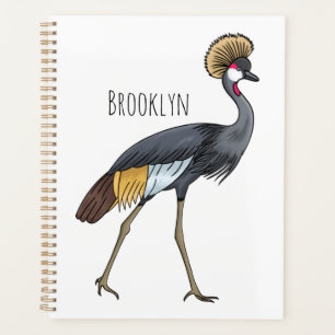 Agenda Ilustracion personalizado de pájaro grullo coronad