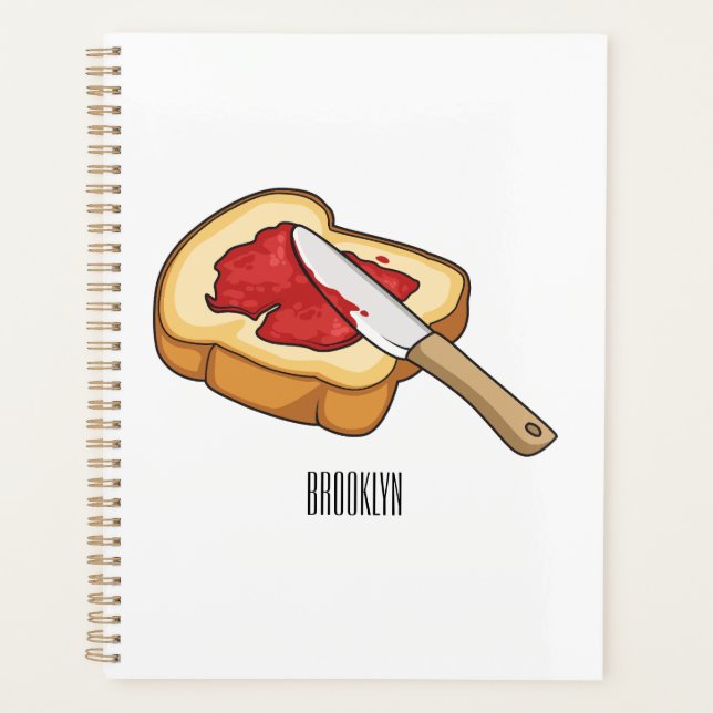 Agenda Ilustracion personalizado de pan y mermelada (Anverso)