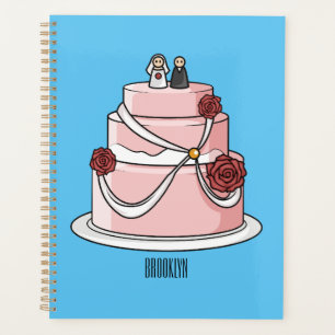 Agenda ilustracion personalizado de pastel boda