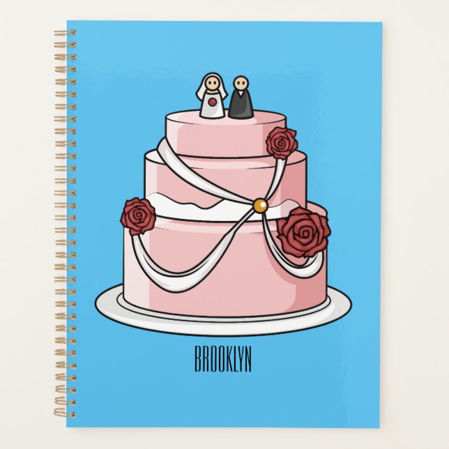 Agenda ilustracion personalizado de pastel boda (Anverso)