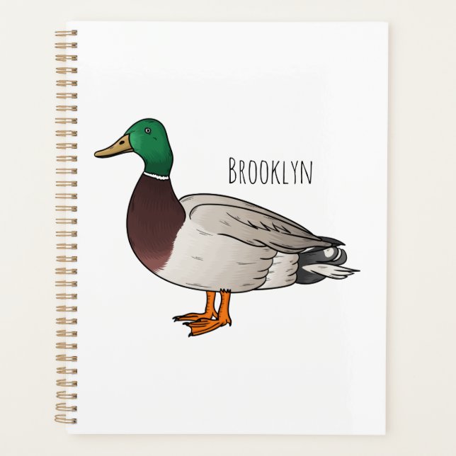 Agenda Ilustracion personalizado de pato mallard (Anverso)