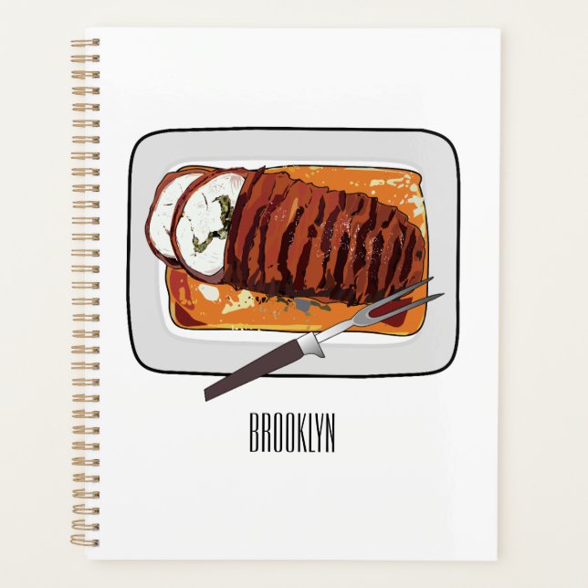 Agenda Ilustracion personalizado de pavo asado (Anverso)