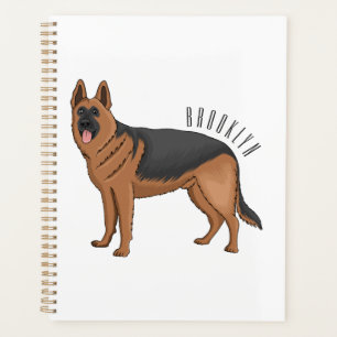 Agenda Ilustracion personalizado de perro pastor alemán
